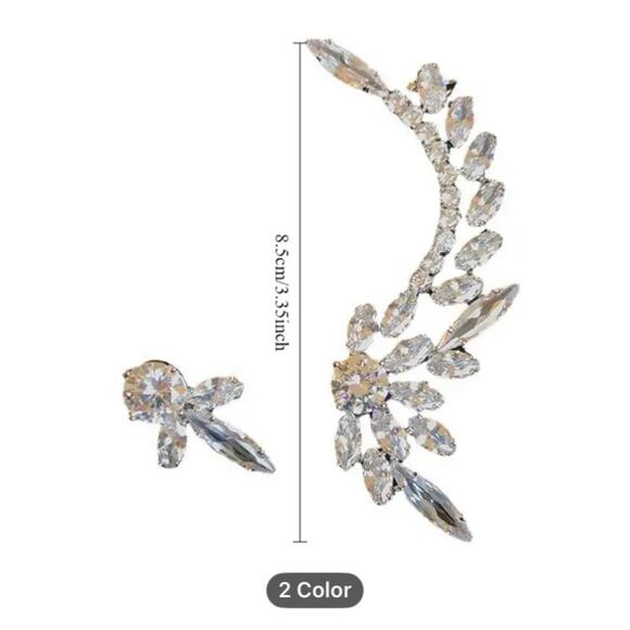 Vintage Rhinestone Statement Ear Climber - Picture 4 of 4